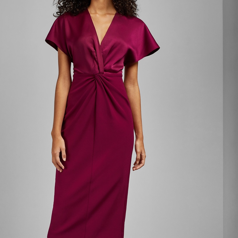 Ted baker London deep pink Ellame sheath dress 14